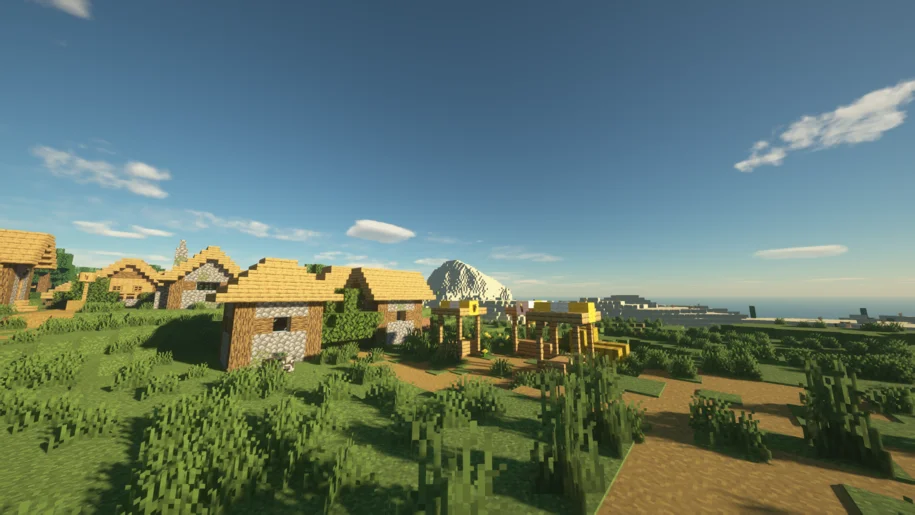 Minecraft village with SEUS PTGI HRR 2.1