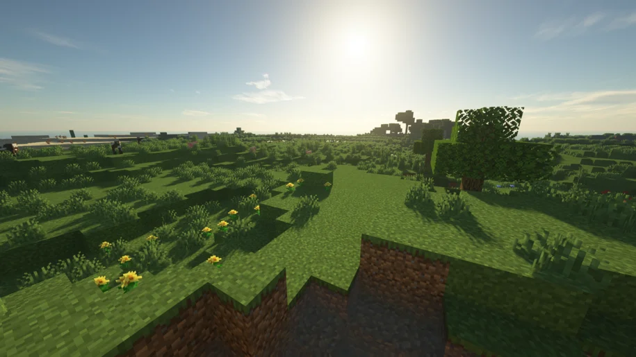 Minecraft plains with SEUS PTGI shaders