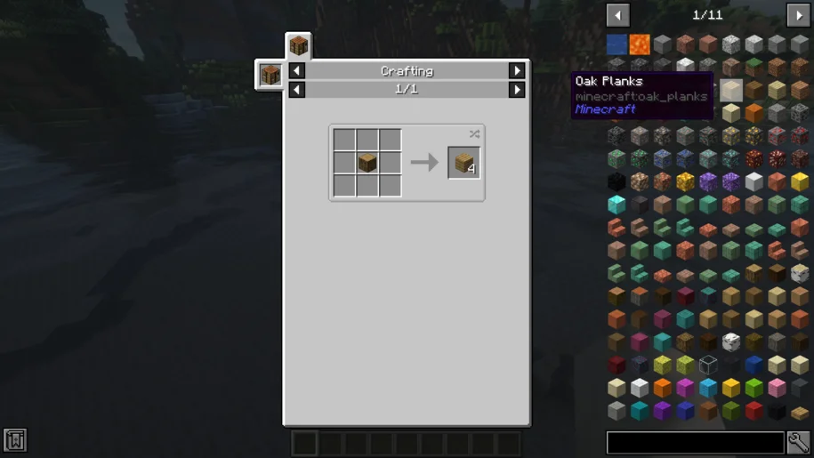 Just Enough Items crafting help in Minecraft