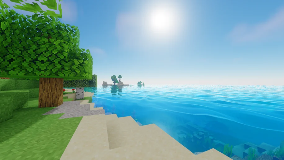 Minecraft Beach with Oceano Shaders