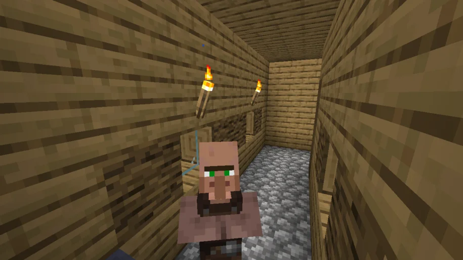 Minecraft Villager inside a Smithing House