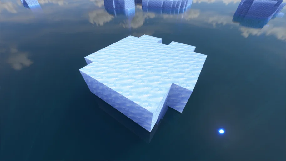 Une ardoise de glace dans Minecraft avec Spectrum Shaders