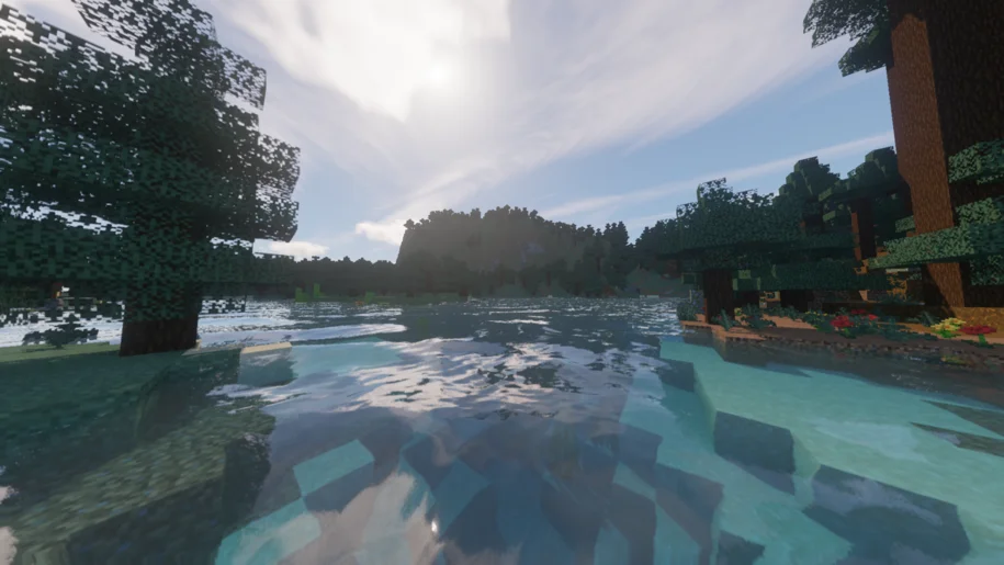 A lake in a spruce forest with Continuum shaders
