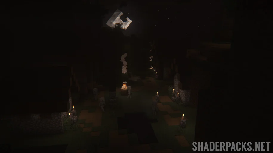 Insanity Shader in Minecraft at night