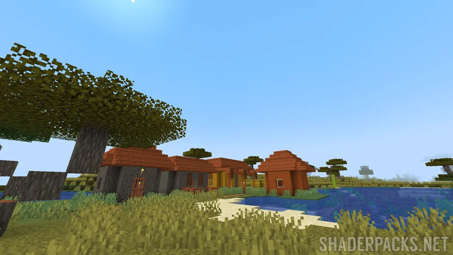 A savanna village in Minecraft